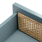 Table de chevet côtière en rotin 1 tiroir 1 porte – Naturel / Blanc / Gris bleu / Noir