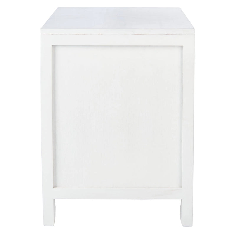Table de chevet côtière en rotin 1 tiroir 1 porte – Naturel / Blanc / Gris bleu / Noir