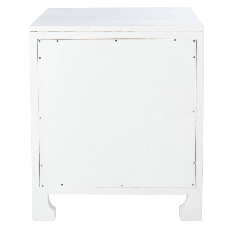 Table de chevet côtière en rotin 1 tiroir 1 porte – Naturel / Blanc / Gris bleu / Noir