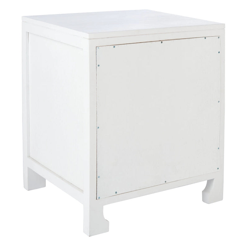 Table de chevet côtière en rotin 1 tiroir 1 porte – Naturel / Blanc / Gris bleu / Noir