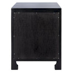Table de chevet côtière en rotin 1 tiroir 1 porte – Naturel / Blanc / Gris bleu / Noir