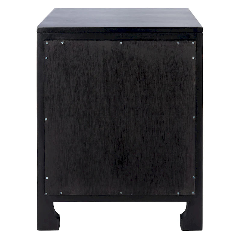 Table de chevet côtière en rotin 1 tiroir 1 porte – Naturel / Blanc / Gris bleu / Noir