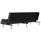 Canapé-lit pliable 2 places en similicuir gris/noir