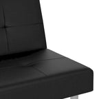Canapé-lit pliable 2 places en similicuir gris/noir