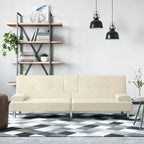 Canapé-lit pliable 2 places en similicuir gris/noir