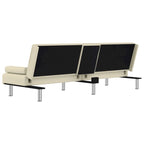 Canapé-lit pliable 2 places en similicuir gris/noir