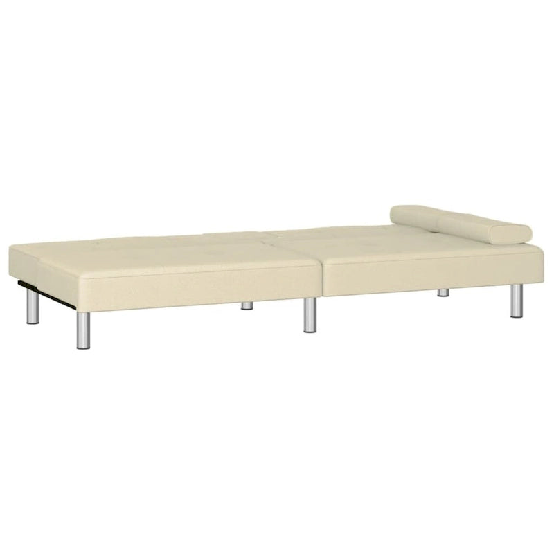 Canapé-lit pliable 2 places en similicuir gris/noir