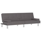 Canapé-lit pliable 2 places en similicuir gris/noir