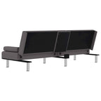 Canapé-lit pliable 2 places en similicuir gris/noir