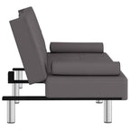 Canapé-lit pliable 2 places en similicuir gris/noir