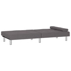 Canapé-lit pliable 2 places en similicuir gris/noir