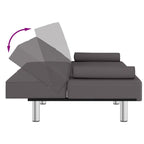 Canapé-lit pliable 2 places en similicuir gris/noir