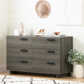 Commode double 6 tiroirs en érable gris