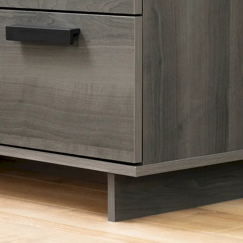 Commode double 6 tiroirs en érable gris