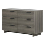 Commode double 6 tiroirs en érable gris