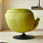 Fauteuil de salon pivotant en velours gris/bleu/vert/olive avec ottoman, 1 personne