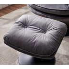 Fauteuil de salon pivotant en velours gris/bleu/vert/olive avec ottoman, 1 personne