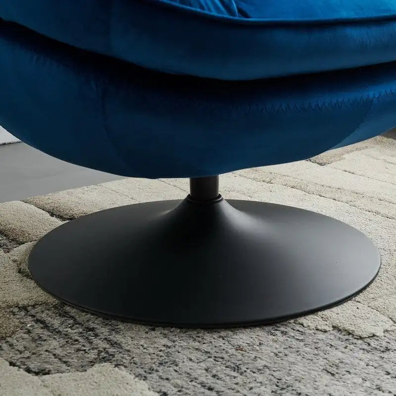 Fauteuil de salon pivotant en velours gris/bleu/vert/olive avec ottoman, 1 personne