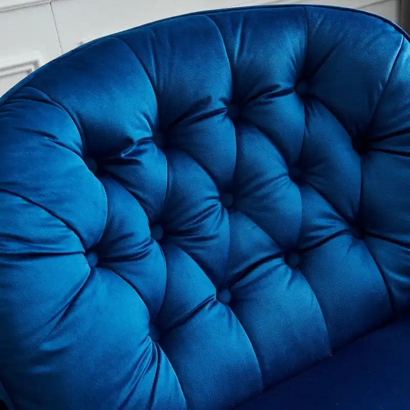 Fauteuil de salon pivotant en velours gris/bleu/vert/olive avec ottoman, 1 personne