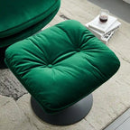 Fauteuil de salon pivotant en velours gris/bleu/vert/olive avec ottoman, 1 personne