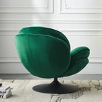 Fauteuil de salon pivotant en velours gris/bleu/vert/olive avec ottoman, 1 personne