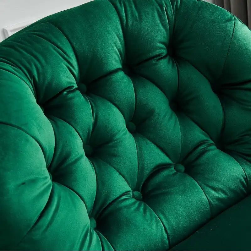 Fauteuil de salon pivotant en velours gris/bleu/vert/olive avec ottoman, 1 personne