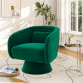 Fauteuil pivotant rond 1 place, clous tapissier, vert/bleu