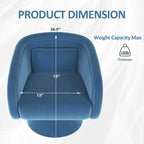 Fauteuil pivotant rond 1 place, clous tapissier, vert/bleu