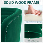 Fauteuil pivotant rond 1 place, clous tapissier, vert/bleu
