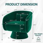 Fauteuil pivotant rond 1 place, clous tapissier, vert/bleu