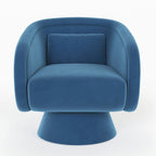Fauteuil pivotant rond 1 place, clous tapissier, vert/bleu