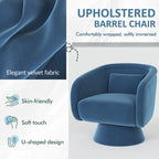 Fauteuil pivotant rond 1 place, clous tapissier, vert/bleu