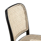 Chaises de salle à manger d'appoint en rotin gris/noir, lot de 2