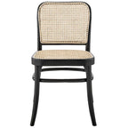Chaises de salle à manger d'appoint en rotin gris/noir, lot de 2