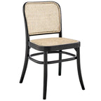 Chaises de salle à manger d'appoint en rotin gris/noir, lot de 2