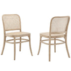 Chaises de salle à manger d'appoint en rotin gris/noir, lot de 2