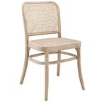 Chaises de salle à manger d'appoint en rotin gris/noir, lot de 2