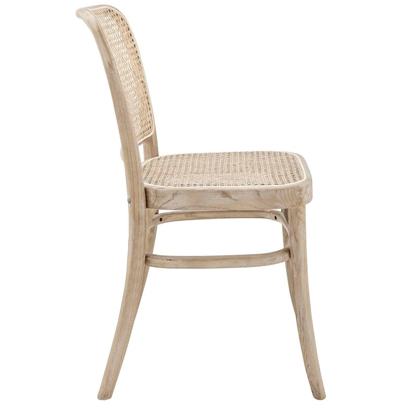 Chaises de salle à manger d'appoint en rotin gris/noir, lot de 2