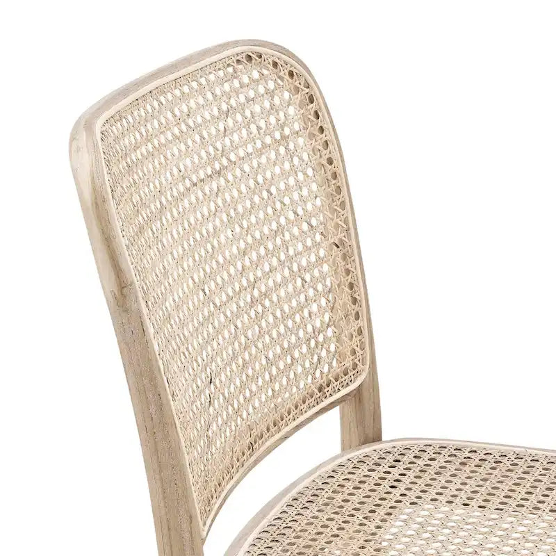 Chaises de salle à manger d'appoint en rotin gris/noir, lot de 2