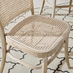 Chaises de salle à manger d'appoint en rotin gris/noir, lot de 2