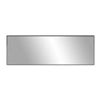 Console miroir argentée avec plateau et étagère inférieure en bois