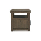 Table d'appoint à 1 porte avec étagère ouverte, marron