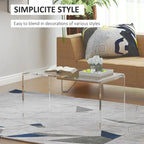 Table basse rectangulaire en acrylique transparent effet cascade