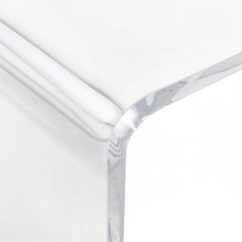Table basse rectangulaire en acrylique transparent effet cascade