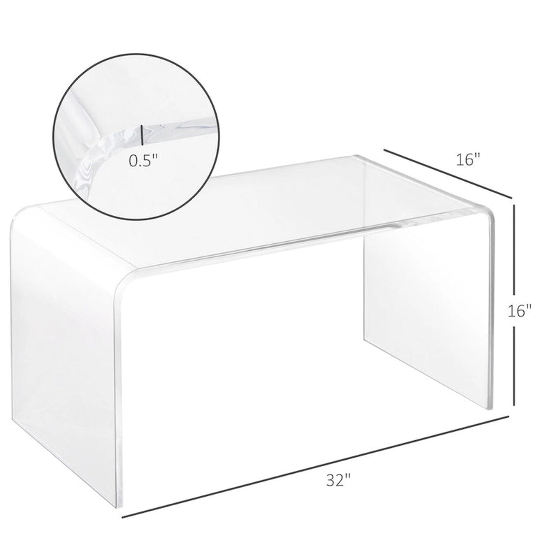 Table basse rectangulaire en acrylique transparent effet cascade