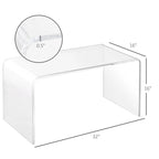 Table basse rectangulaire en acrylique transparent effet cascade