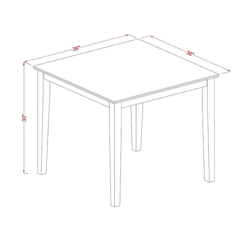 Ensemble table à manger carrée, simili cuir bleu marine, acajou, 3 ou 5 places