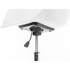 Fauteuil de bureau pivotant coquille blanc du milieu du siècle avec roulettes