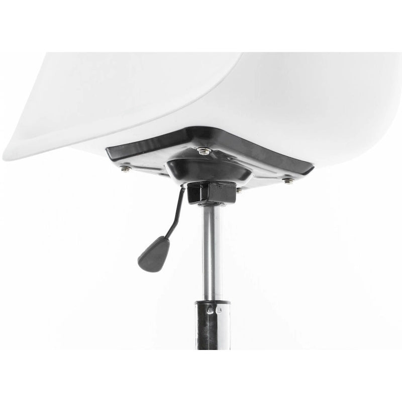 Fauteuil de bureau pivotant coquille blanc du milieu du siècle avec roulettes