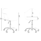 Fauteuil de bureau pivotant coquille blanc du milieu du siècle avec roulettes